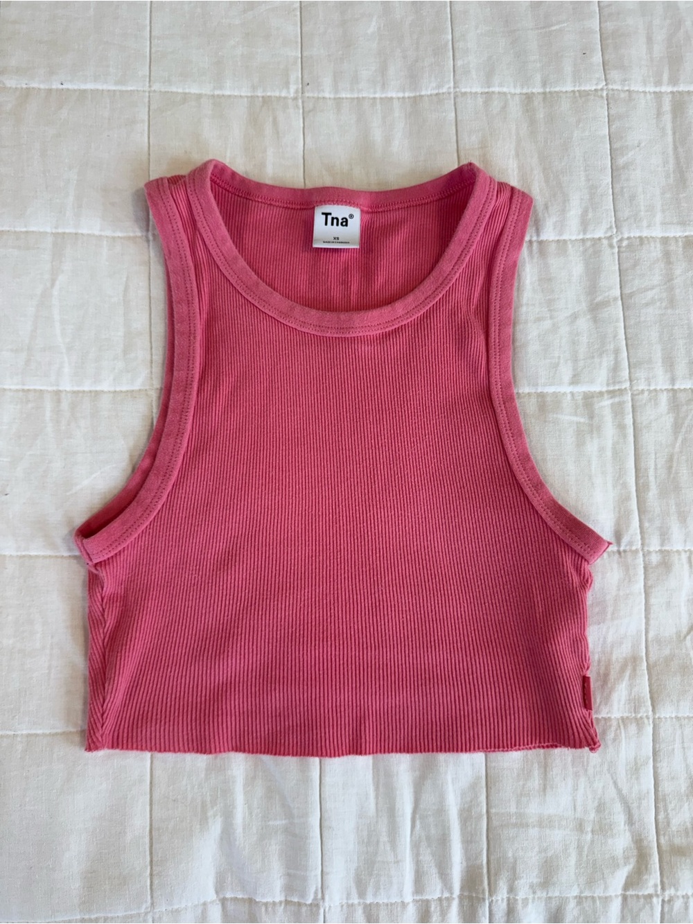 Tna Pink Ribbed Crop Tank